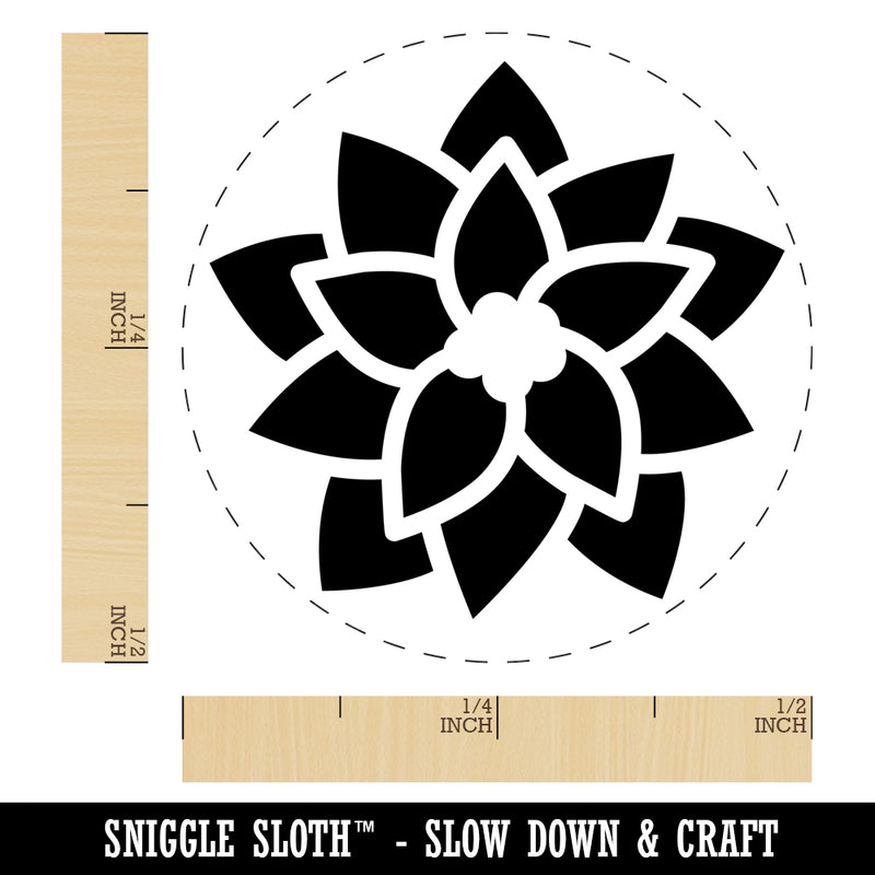 Christmas Poinsettia Self-Inking Rubber Stamp Ink Stamper for Stamping Crafting Planners