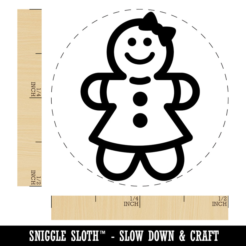 Gingerbread Woman Christmas Cookie Self-Inking Rubber Stamp Ink Stamper for Stamping Crafting Planners