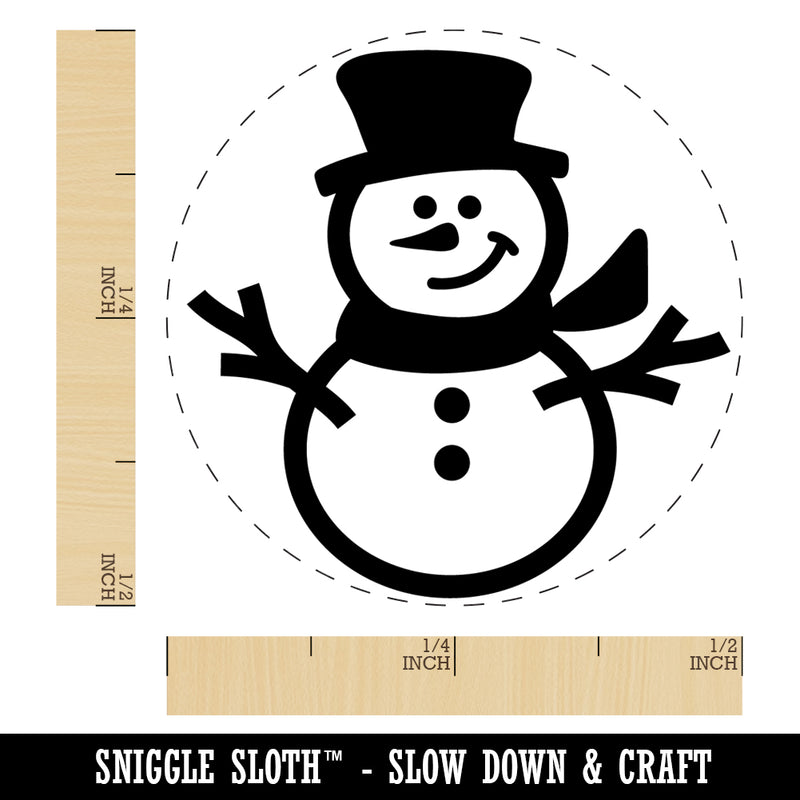 Smiling Snowman Winter Christmas Self-Inking Rubber Stamp Ink Stamper for Stamping Crafting Planners