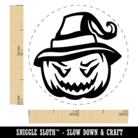 Jack-O'-Lantern Pumpkin Wearing Witch Hat Halloween Self-Inking Rubber Stamp Ink Stamper for Stamping Crafting Planners