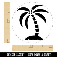 Palm Tree on Island Self-Inking Rubber Stamp Ink Stamper for Stamping Crafting Planners