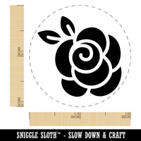 Rounded Rose Flower Self-Inking Rubber Stamp Ink Stamper for Stamping Crafting Planners