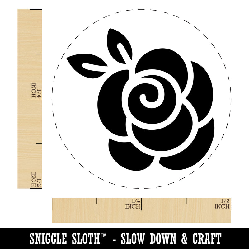 Rounded Rose Flower Self-Inking Rubber Stamp Ink Stamper for Stamping Crafting Planners