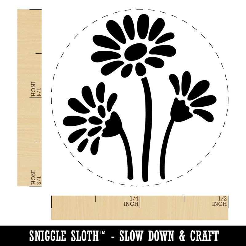 Summer Daisy Trio Self-Inking Rubber Stamp Ink Stamper for Stamping Crafting Planners