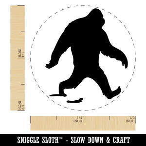 Bigfoot Sasquatch Walking with Footprint Trail Self-Inking Rubber Stamp Ink Stamper for Stamping Crafting Planners
