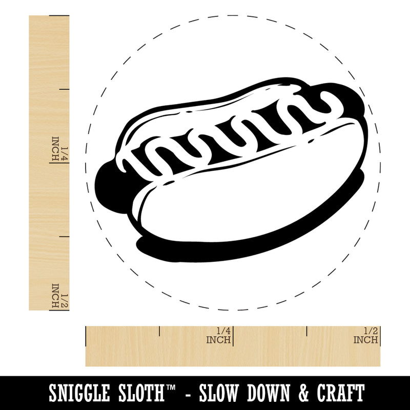 Hotdog Wiener Bun Ketchup Mustard Self-Inking Rubber Stamp Ink Stamper for Stamping Crafting Planners