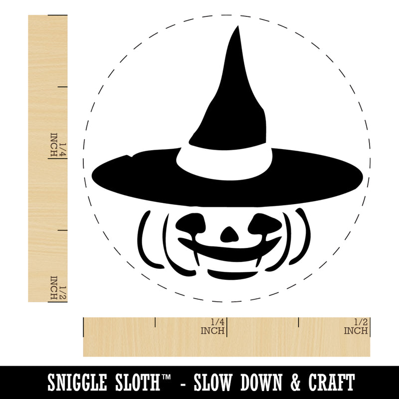 Jack-O'-Lantern with Witch Hat Halloween Pumpkin Self-Inking Rubber Stamp Ink Stamper for Stamping Crafting Planners