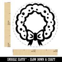 Christmas Wreath with Bow Self-Inking Rubber Stamp Ink Stamper for Stamping Crafting Planners