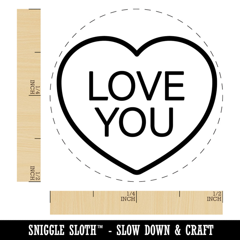 Love You Conversation Heart Self-Inking Rubber Stamp Ink Stamper for Stamping Crafting Planners