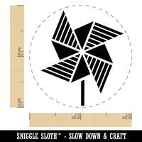 Striped Pinwheel Self-Inking Rubber Stamp Ink Stamper for Stamping Crafting Planners