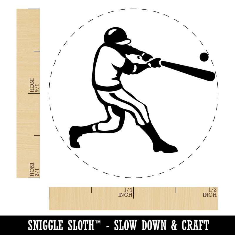 Baseball Player Batter Hitting Ball Self-Inking Rubber Stamp Ink Stamper for Stamping Crafting Planners