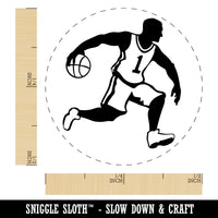 Basketball Player Dribbling Ball Running Self-Inking Rubber Stamp Ink Stamper for Stamping Crafting Planners