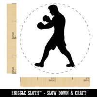 Boxer Fighter Stance with Boxing Gloves Pugilist Self-Inking Rubber Stamp Ink Stamper for Stamping Crafting Planners