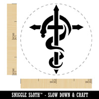 Brazen Serpent on Cross Good and Evil Self-Inking Rubber Stamp Ink Stamper for Stamping Crafting Planners