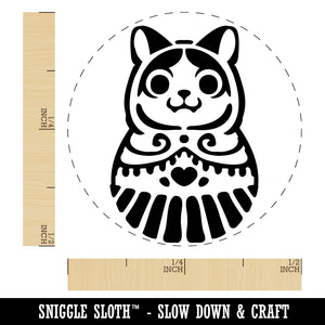 Cat Russian Nesting Doll Matroyshka Babushka Self-Inking Rubber Stamp Ink Stamper for Stamping Crafting Planners