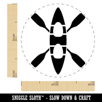 Double Kayak with Crossed Paddles Self-Inking Rubber Stamp Ink Stamper for Stamping Crafting Planners