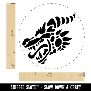 Dragon Head Side View with Tongue Out Self-Inking Rubber Stamp Ink Stamper for Stamping Crafting Planners