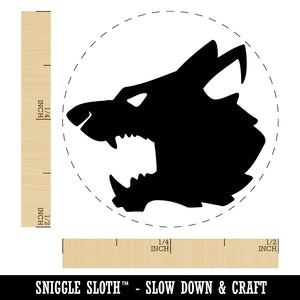 Ferocious Snarling Wolf Head Side Self-Inking Rubber Stamp Ink Stamper for Stamping Crafting Planners