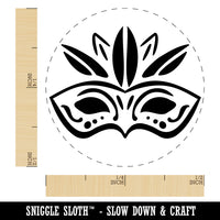 Mardi Gras Feather Party Mask Self-Inking Rubber Stamp Ink Stamper for Stamping Crafting Planners