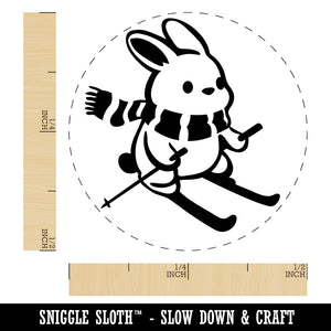 Ski Rabbit Bunny Slopes Snow Rabbit Self-Inking Rubber Stamp Ink Stamper for Stamping Crafting Planners