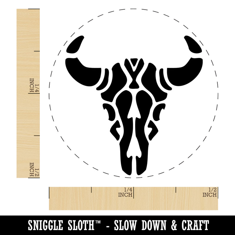 Southwestern Style Tribal Bull Cow Skull Self-Inking Rubber Stamp Ink Stamper for Stamping Crafting Planners