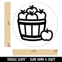 Basket of Apples Fruit Fall Self-Inking Rubber Stamp Ink Stamper for Stamping Crafting Planners