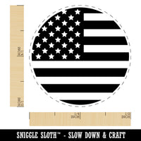 Circle USA Flag United States of America Self-Inking Rubber Stamp Ink Stamper for Stamping Crafting Planners