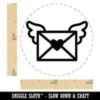 Envelope with Wings Heart Letter Mail Self-Inking Rubber Stamp Ink Stamper for Stamping Crafting Planners