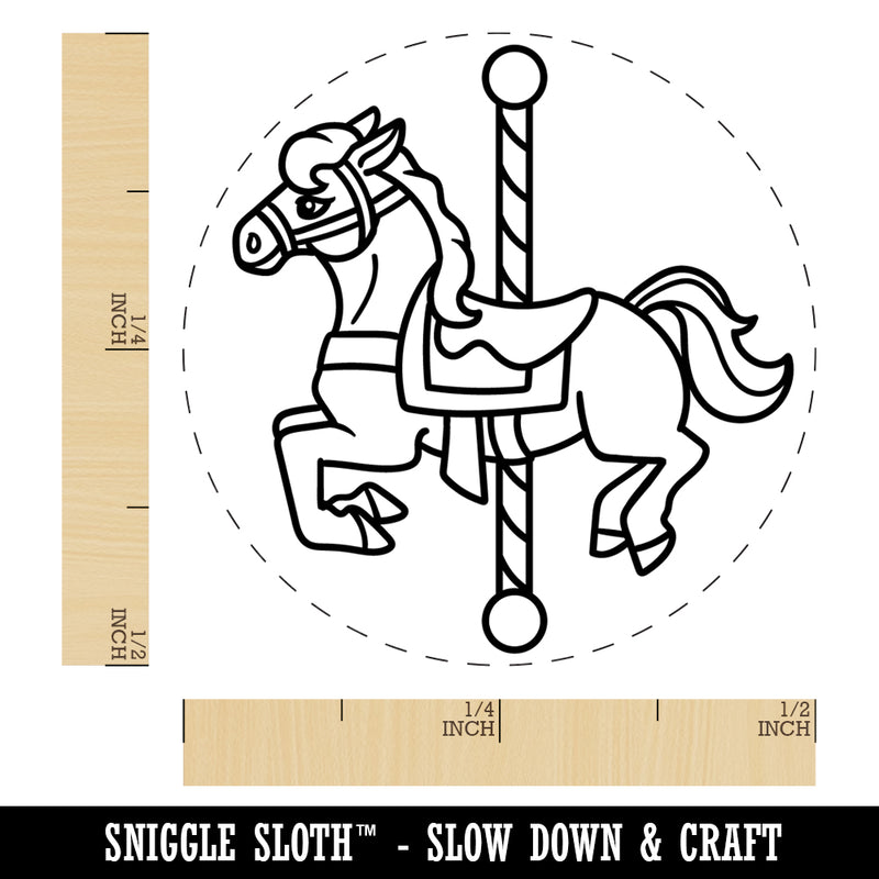 Carousel Horse Carnival Amusement Park Self-Inking Rubber Stamp Ink Stamper for Stamping Crafting Planners