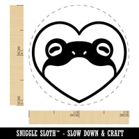 Frog Inside of Heart Self-Inking Rubber Stamp Ink Stamper for Stamping Crafting Planners