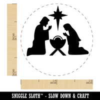 Nativity Scene Silhouette Christmas Baby Jesus Christianity Religious Self-Inking Rubber Stamp Ink Stamper for Stamping Crafting Planners