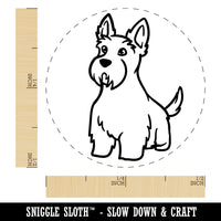 Scottish Terrier Dog Sitting Self-Inking Rubber Stamp Ink Stamper for Stamping Crafting Planners