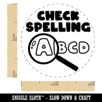 Check Spelling Magnifying Glass Teacher Student Self-Inking Rubber Stamp Ink Stamper for Stamping Crafting Planners