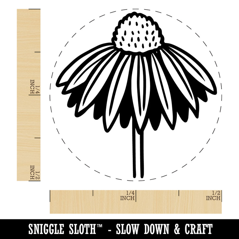 Coneflower Echinacea Self-Inking Rubber Stamp Ink Stamper for Stamping Crafting Planners