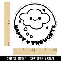 Happy Thoughts Dream Bubble Self-Inking Rubber Stamp Ink Stamper for Stamping Crafting Planners