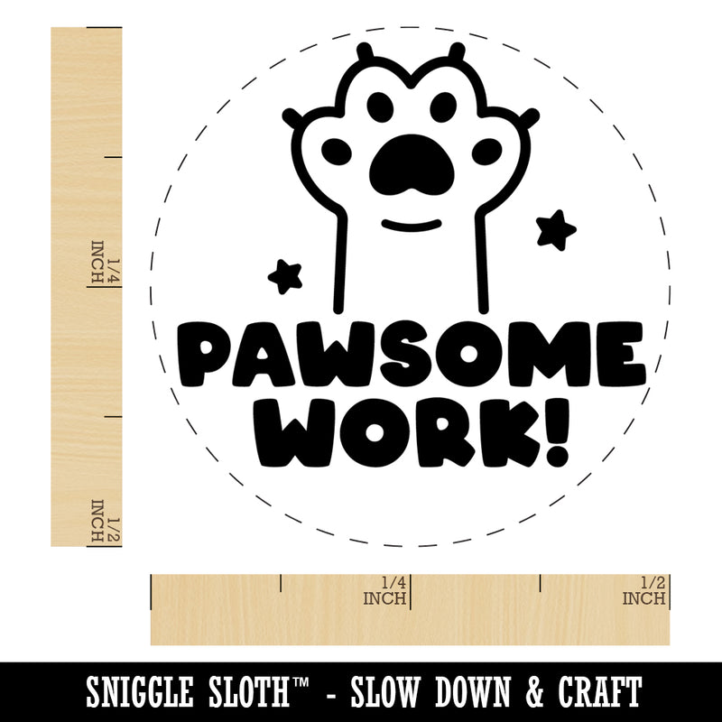 Pawsome Work Cat Paw Teacher Student Self-Inking Rubber Stamp Ink Stamper for Stamping Crafting Planners