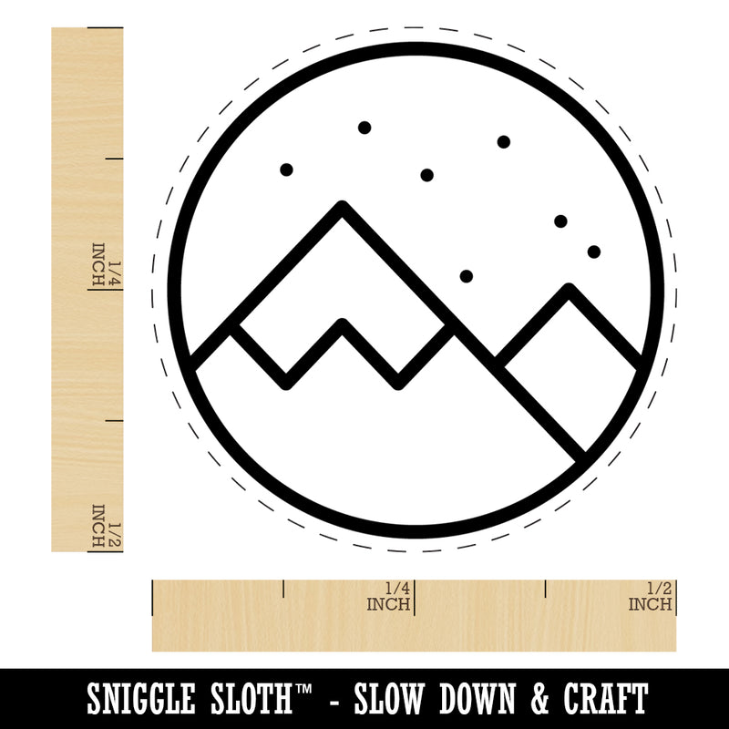 Snowy Mountainscape Self-Inking Rubber Stamp Ink Stamper for Stamping Crafting Planners