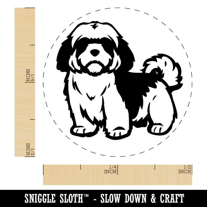 Alert Shaggy Shih Tzu Dog Self-Inking Rubber Stamp Ink Stamper for Stamping Crafting Planners