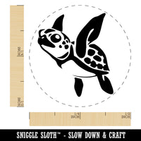 Baby Green Sea Turtle Swimming In Ocean Self-Inking Rubber Stamp Ink Stamper for Stamping Crafting Planners