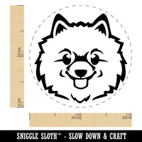 Fluffy Pomeranian Dog Head Self-Inking Rubber Stamp Ink Stamper for Stamping Crafting Planners