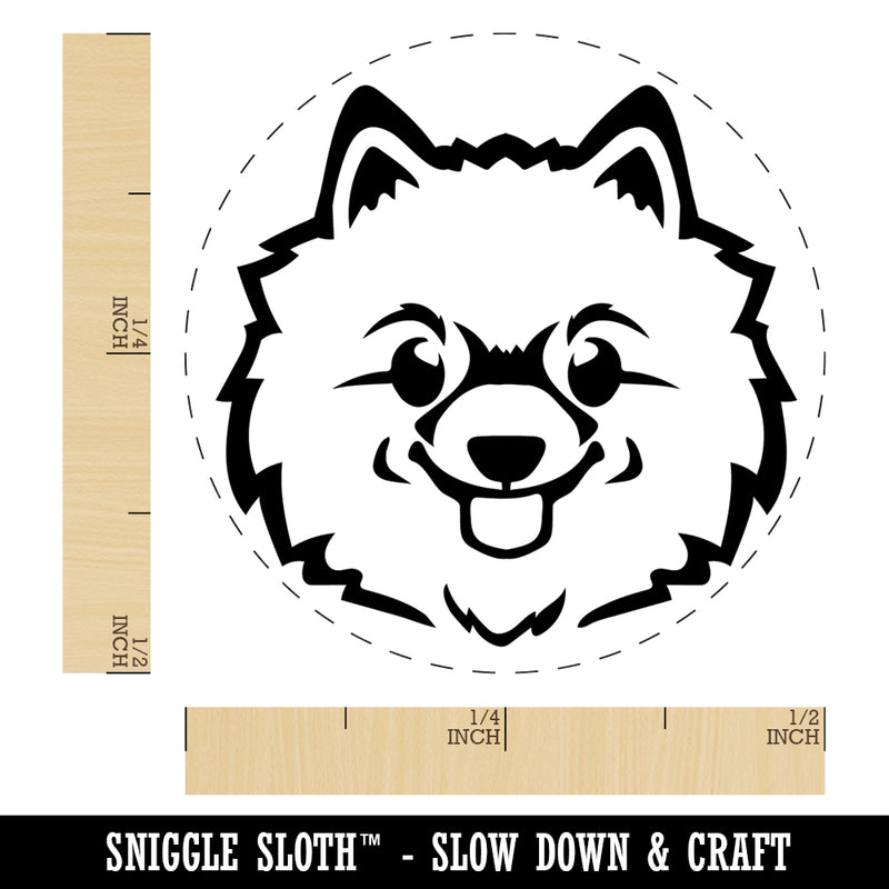 Fluffy Pomeranian Dog Head Self-Inking Rubber Stamp Ink Stamper for Stamping Crafting Planners
