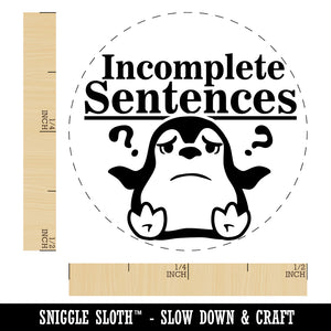 Incomplete Sentences Confused Penguin Teacher Student Self-Inking Rubber Stamp Ink Stamper for Stamping Crafting Planners