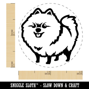 Perky Pomeranian Pup Dog Pet Self-Inking Rubber Stamp Ink Stamper for Stamping Crafting Planners