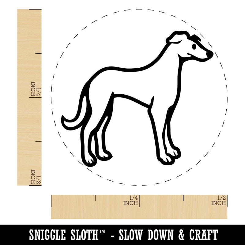Speedy Lanky Greyhound Dog Self-Inking Rubber Stamp Ink Stamper for Stamping Crafting Planners
