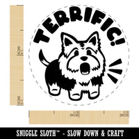 Terrific Terrier Compliment Teacher Student Self-Inking Rubber Stamp Ink Stamper for Stamping Crafting Planners