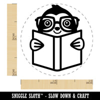 Sloth Reading Book Self-Inking Rubber Stamp Ink Stamper for Stamping Crafting Planners