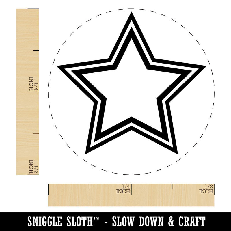 Star Inner Outline Self-Inking Rubber Stamp Ink Stamper for Stamping Crafting Planners