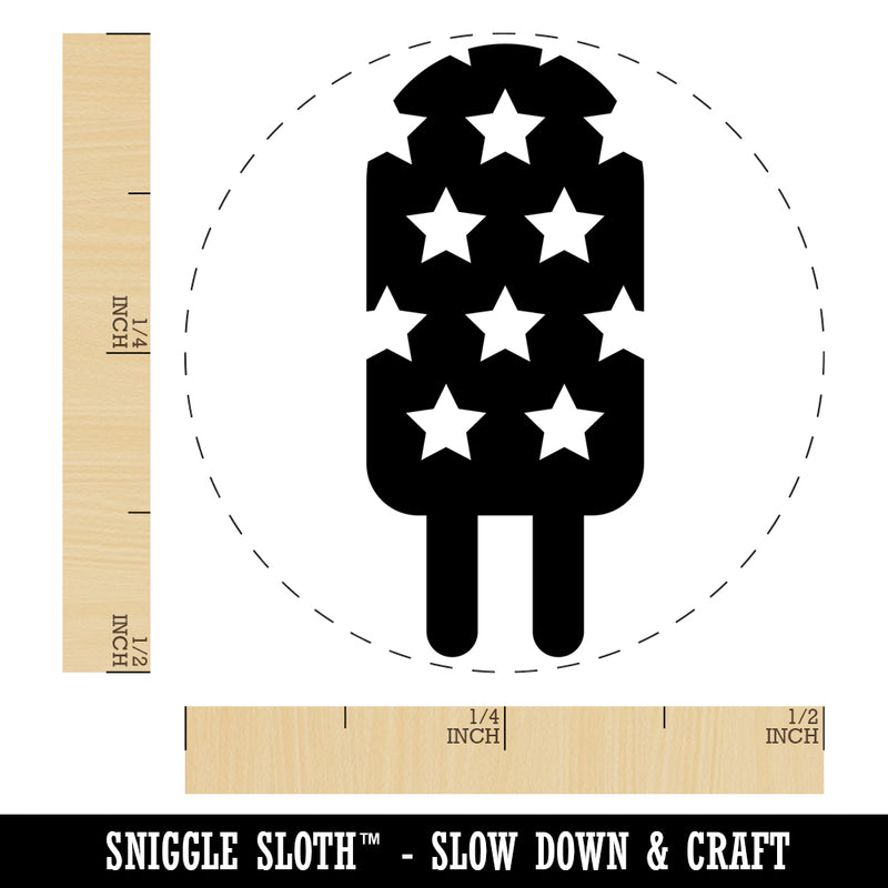 Patriotic Summer Popsicle Ice Cream July 4th Self-Inking Rubber Stamp Ink Stamper for Stamping Crafting Planners