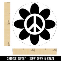 Peace Sign Flower Hippie Boho Love Happiness Self-Inking Rubber Stamp Ink Stamper for Stamping Crafting Planners