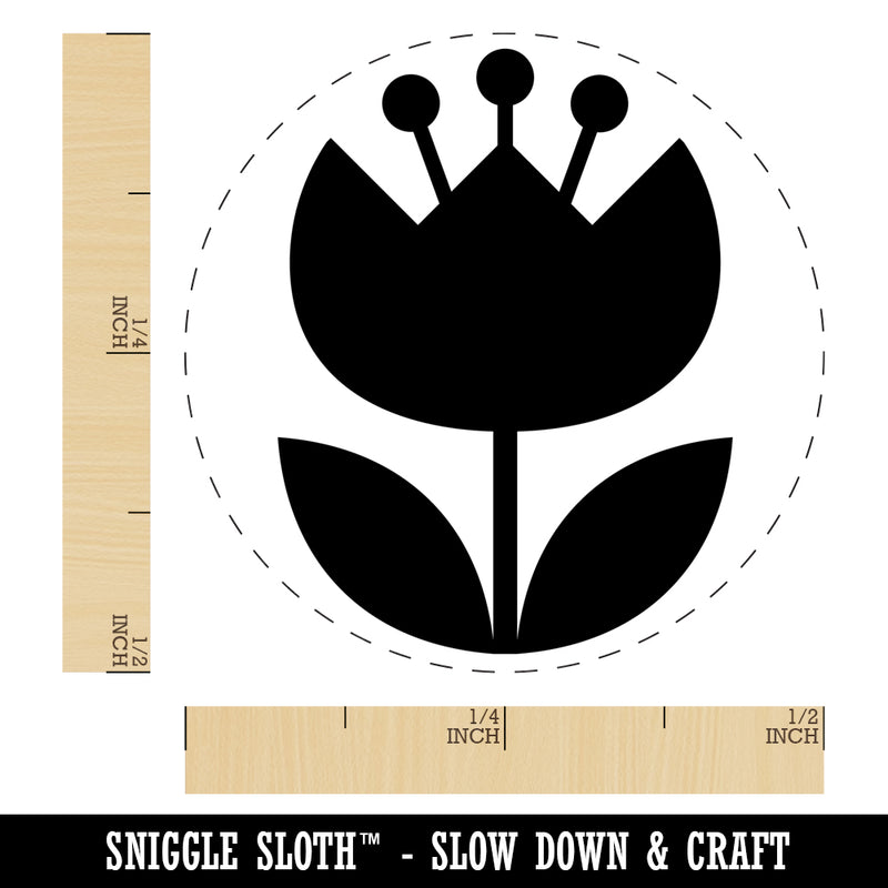 Scandinavian Bulbous Tulip Self-Inking Rubber Stamp Ink Stamper for Stamping Crafting Planners